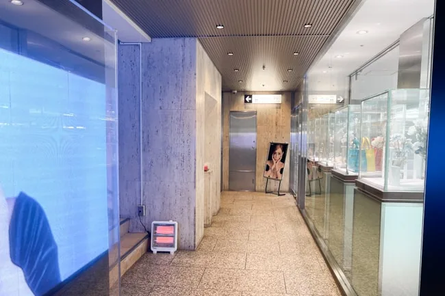 The route through the building toward ORIGIN