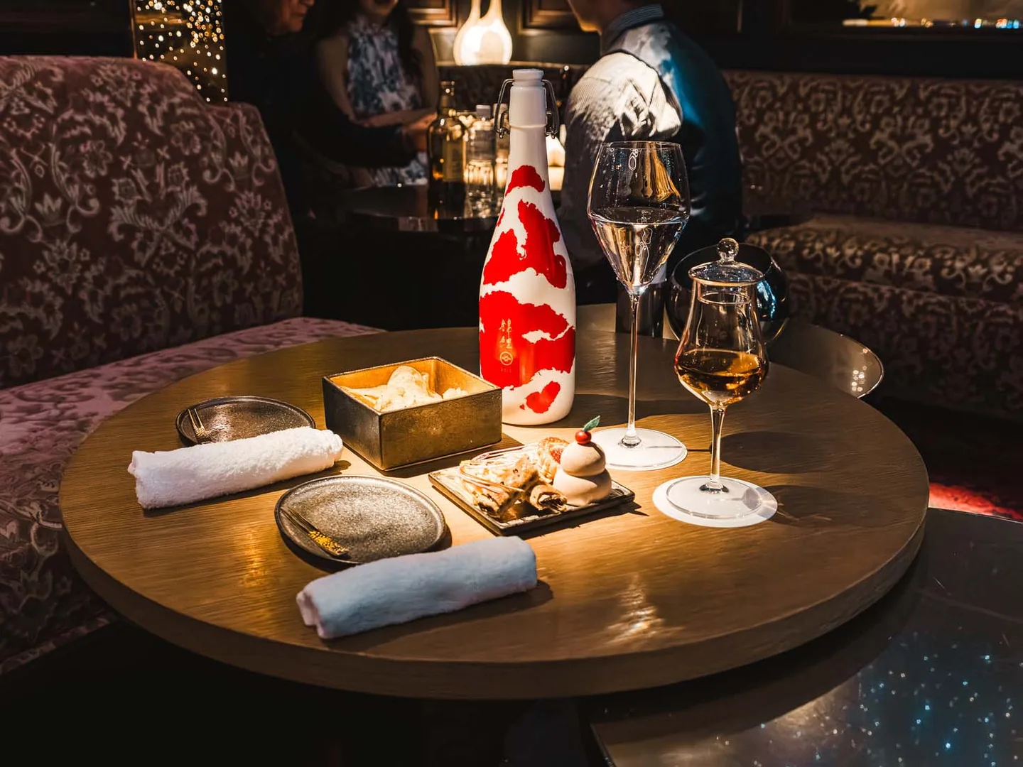 A table prepared with drinks inside ORIGIN